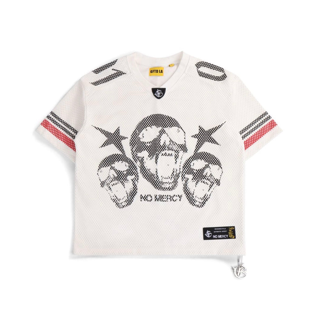"No Mercy" White Jersey Shirt